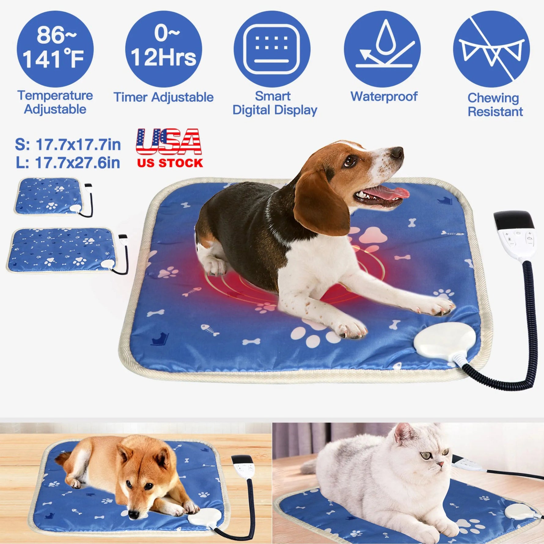 Pet Heating Pad Electric Dog Cat Heating Mat - AMAZON FACTORY