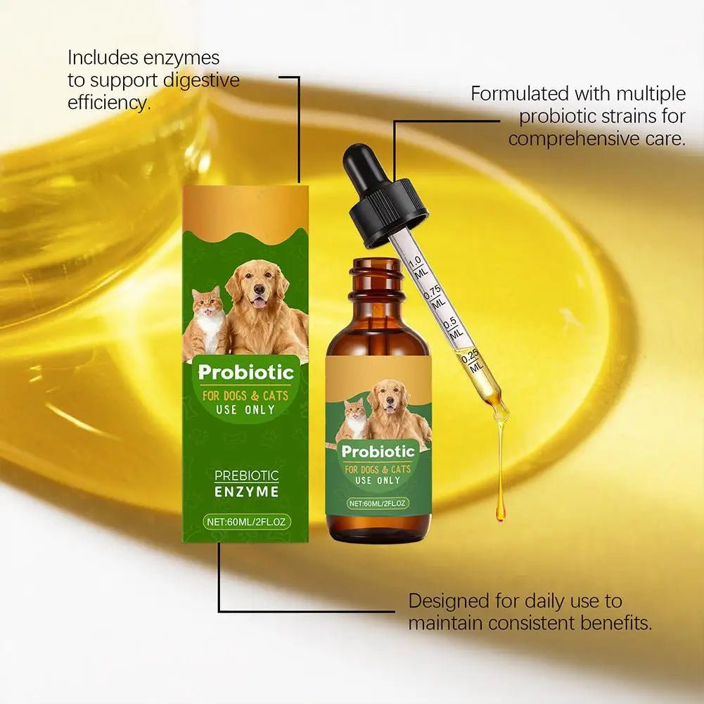 Pet Nutrition Supplement Probiotic Drops Containing Enzymes Used For Dog Cat Digestion And Immune Support Health Supplement 60ML-AMAZON FACTORY