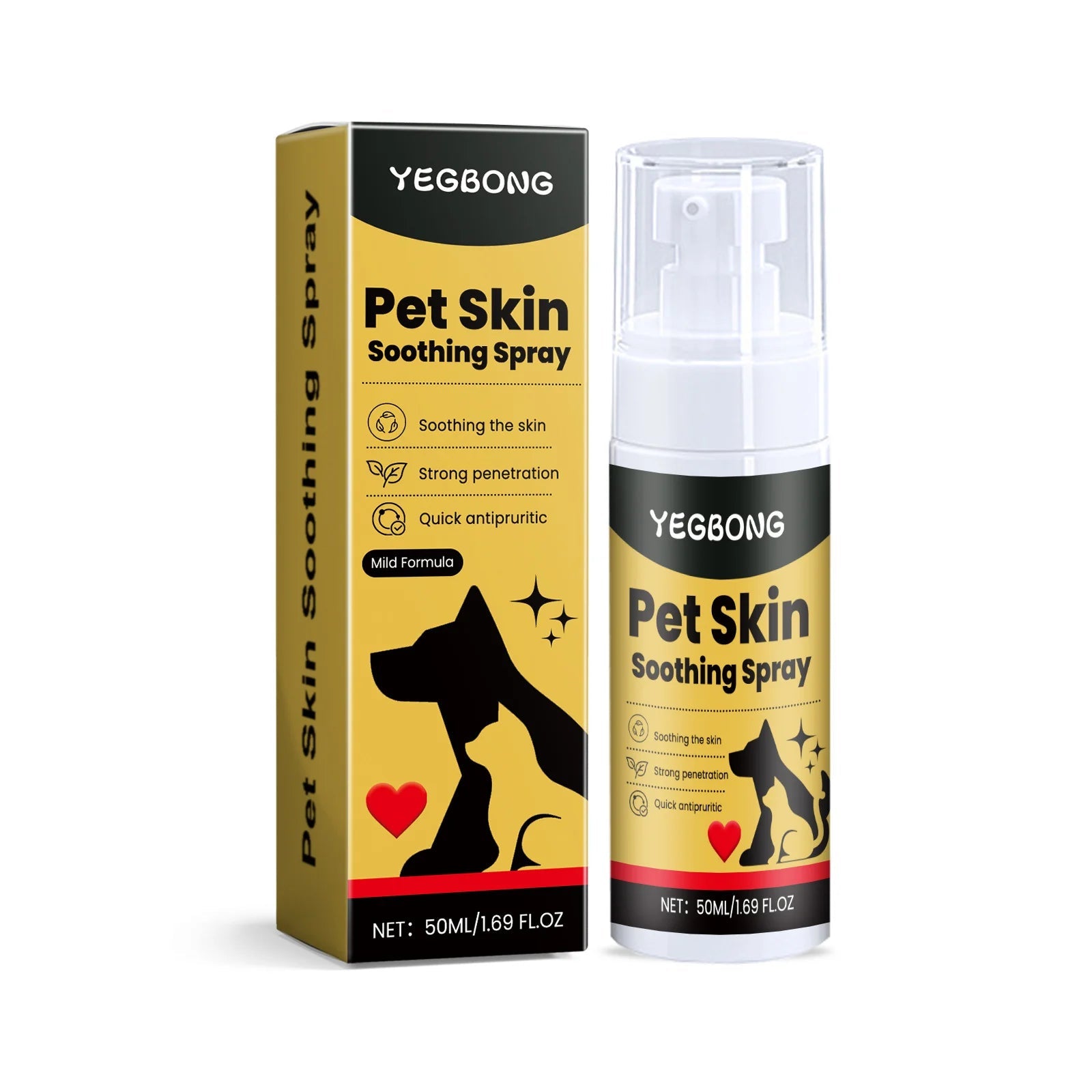 Pet Skin Care Spray Relieve Discomfort for Dogs Cat Flea Lice Control Alleviate Skin Scratching Licking Portable Pet Wound Spray-AMAZON FACTORY