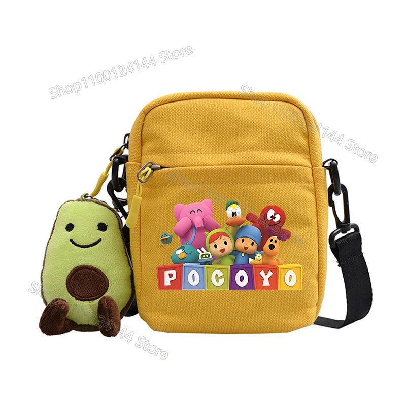POCOYOES Shoulder Bag Anime Figure Boy Girl Crossbody Bags Kawaii Canvas Square Messager Women Men Travel Sport Birthday Gift-AMAZON FACTORY