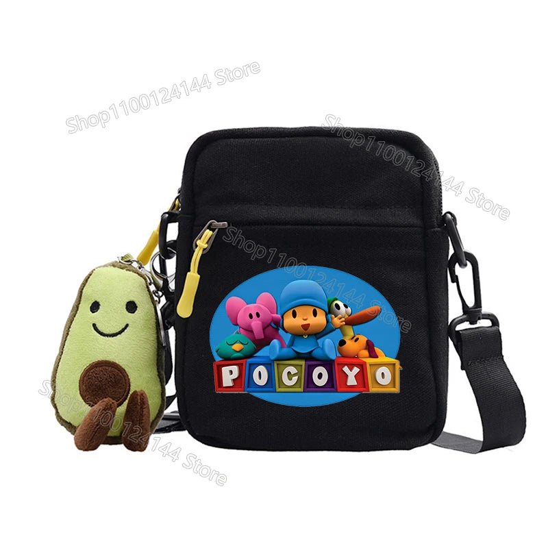 POCOYOES Shoulder Bag Anime Figure Boy Girl Crossbody Bags Kawaii Canvas Square Messager Women Men Travel Sport Birthday Gift-AMAZON FACTORY
