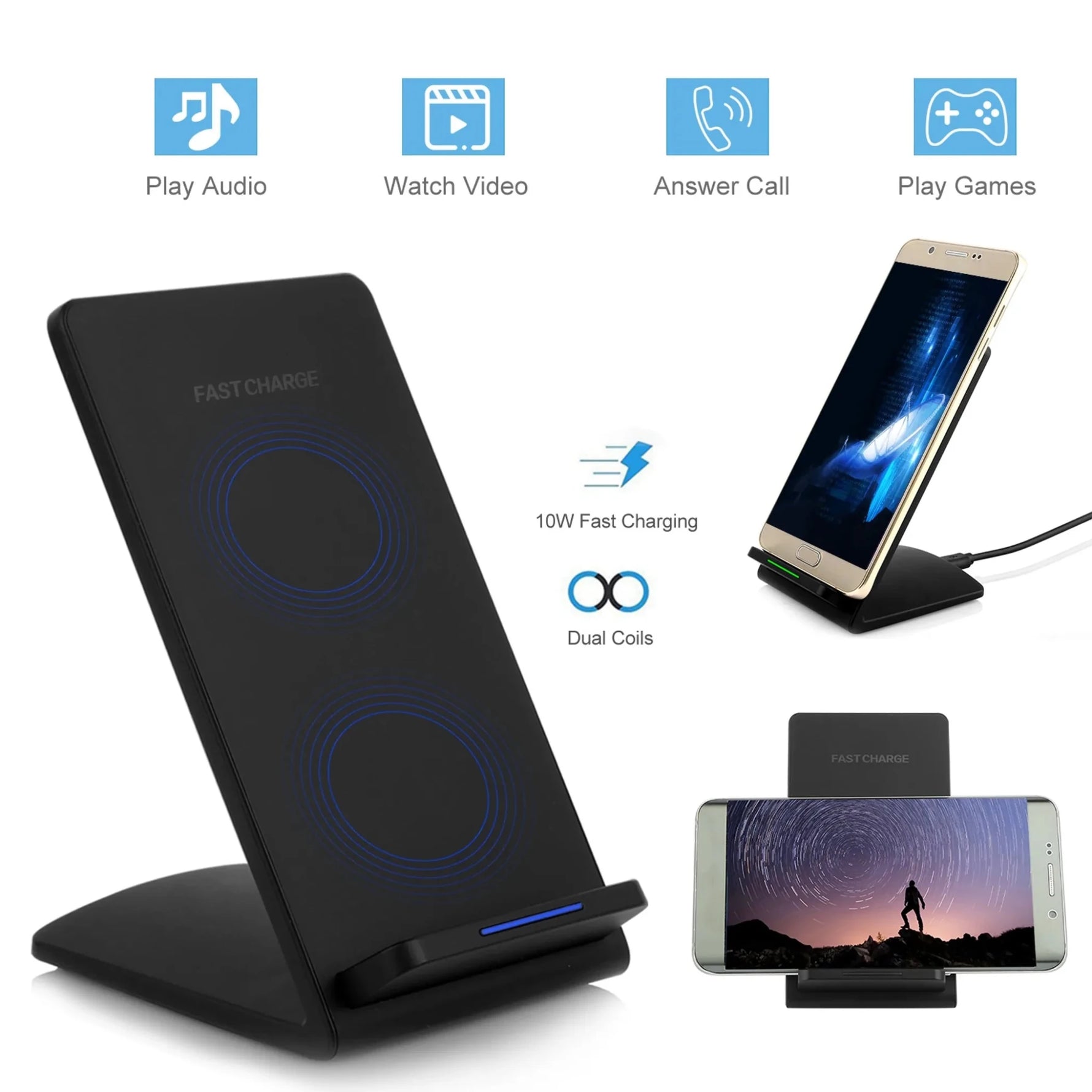 Qi Wireless Charger 10W Fast Charging Pad-AMAZON FACTORY