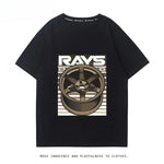 RA Wheel Rim TE37 Wheel Hub Modified Car Short Sleeve Men's and Women's Summer Cotton Japanese Versatile T-Shirt Tide Ins-AMAZON FACTORY
