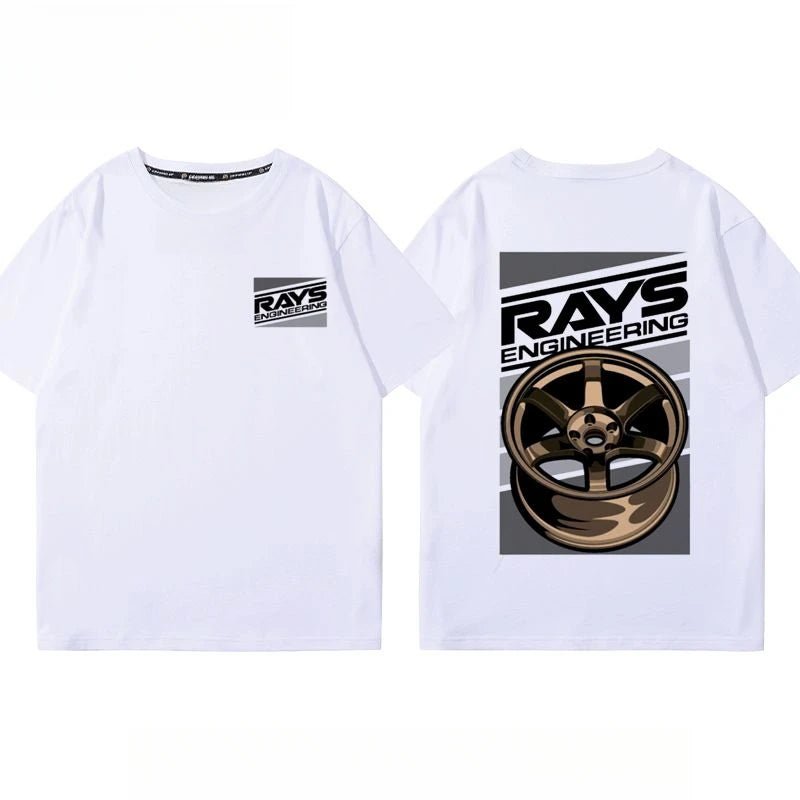 RA Wheel Rim TE37 Wheel Hub Modified Car Short Sleeve Men's and Women's Summer Cotton Japanese Versatile T-Shirt Tide Ins-AMAZON FACTORY