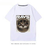 RA Wheel Rim TE37 Wheel Hub Modified Car Short Sleeve Men's and Women's Summer Cotton Japanese Versatile T-Shirt Tide Ins-AMAZON FACTORY
