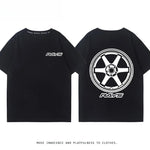 RA Wheel Rim TE37 Wheel Hub Modified Car Short Sleeve Men's and Women's Summer Cotton Japanese Versatile T-Shirt Tide Ins-AMAZON FACTORY