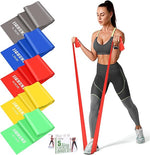 Resistance Bands for Working Out, Exercise Bands Set with 5 Resistance Levels, Multi - Colored for Indoor and Outdoor Fitness, Leg Strength Training, Rehab, Yoga - AMAZON FACTORY