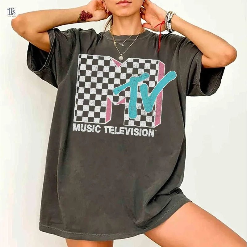 Retro MTV Birthday Girl Men's T-shirt Summer New Style Unisex Hip Hop Rock Casual T-shirt-AMAZON FACTORY