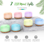 Rock Light Wood Essential Oil Diffuser with "Essential Oils Set - AMAZON FACTORY