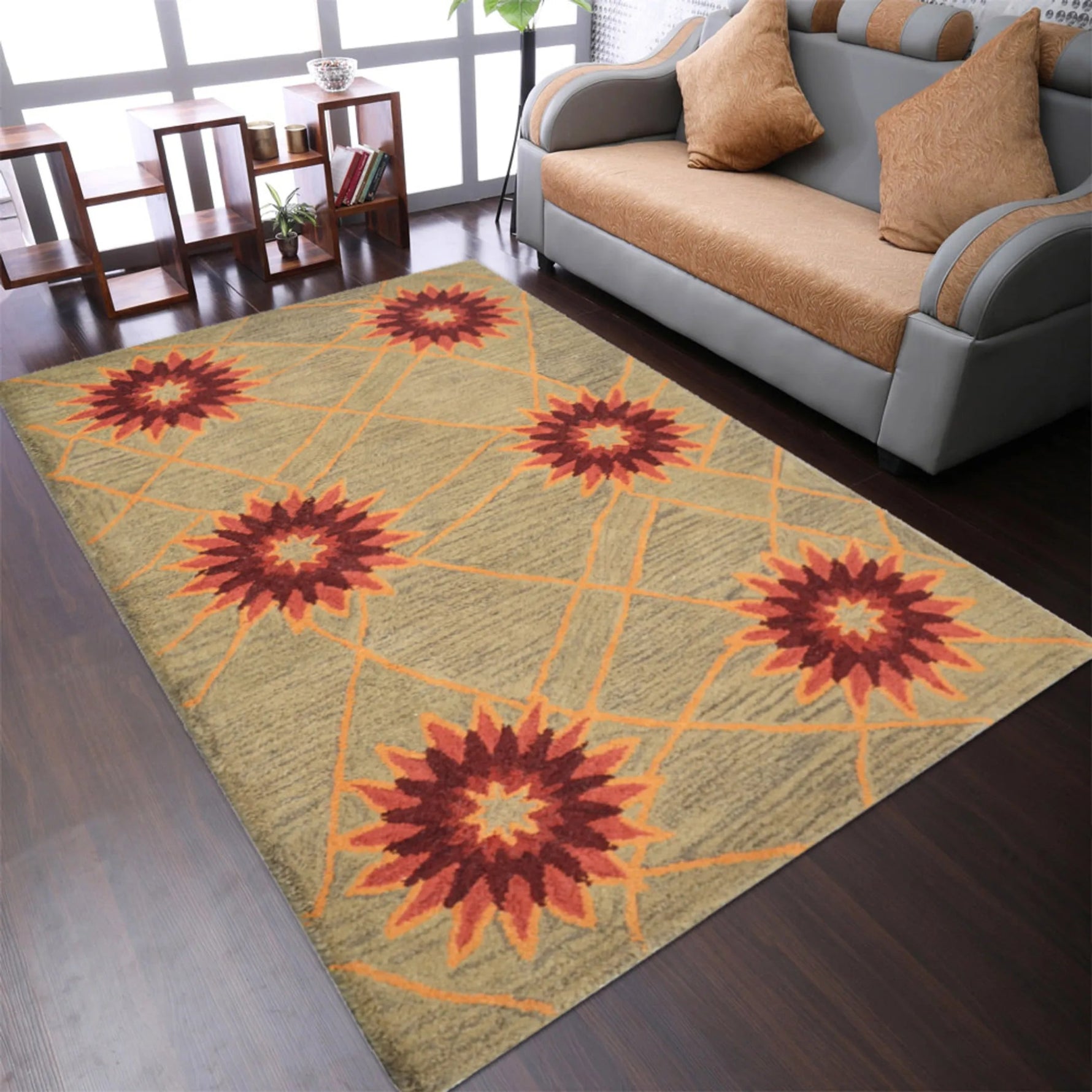 Rugsotic Carpets Hand Tufted Wool Area Rug Floral - AMAZON FACTORY