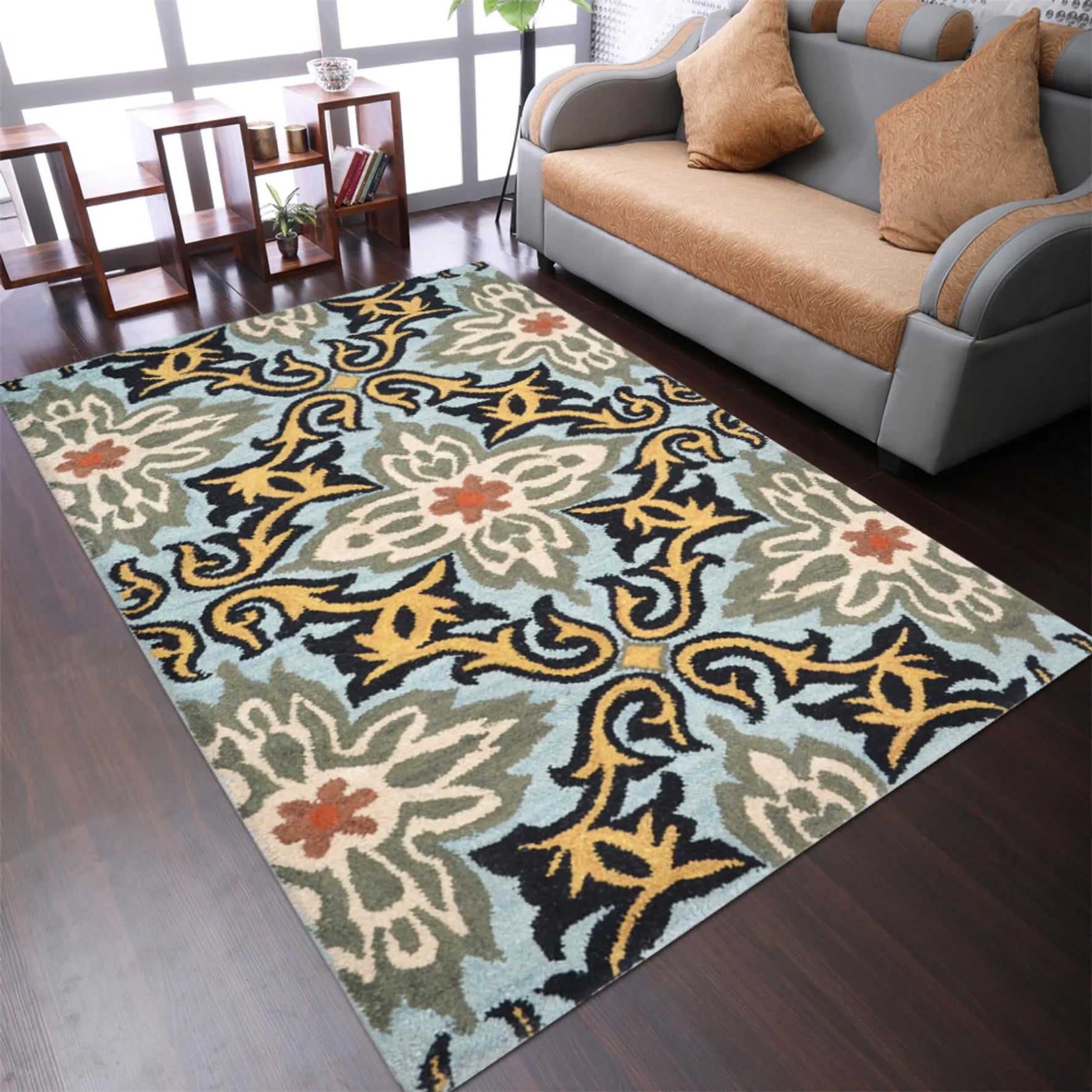 Rugsotic Carpets Hand Tufted Wool Area Rug Floral - AMAZON FACTORY