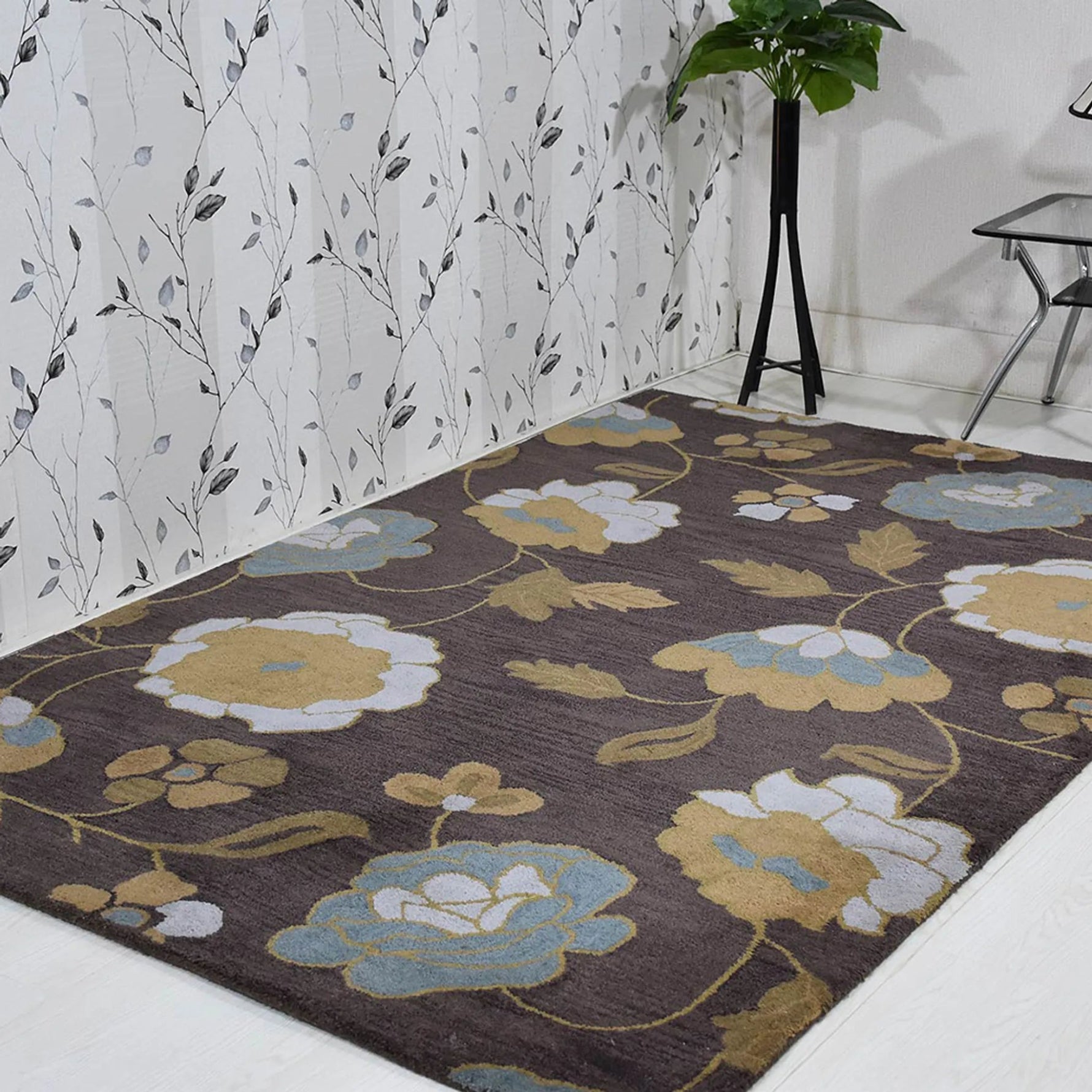 Rugsotic Carpets Hand Tufted Wool Area Rug Floral - AMAZON FACTORY