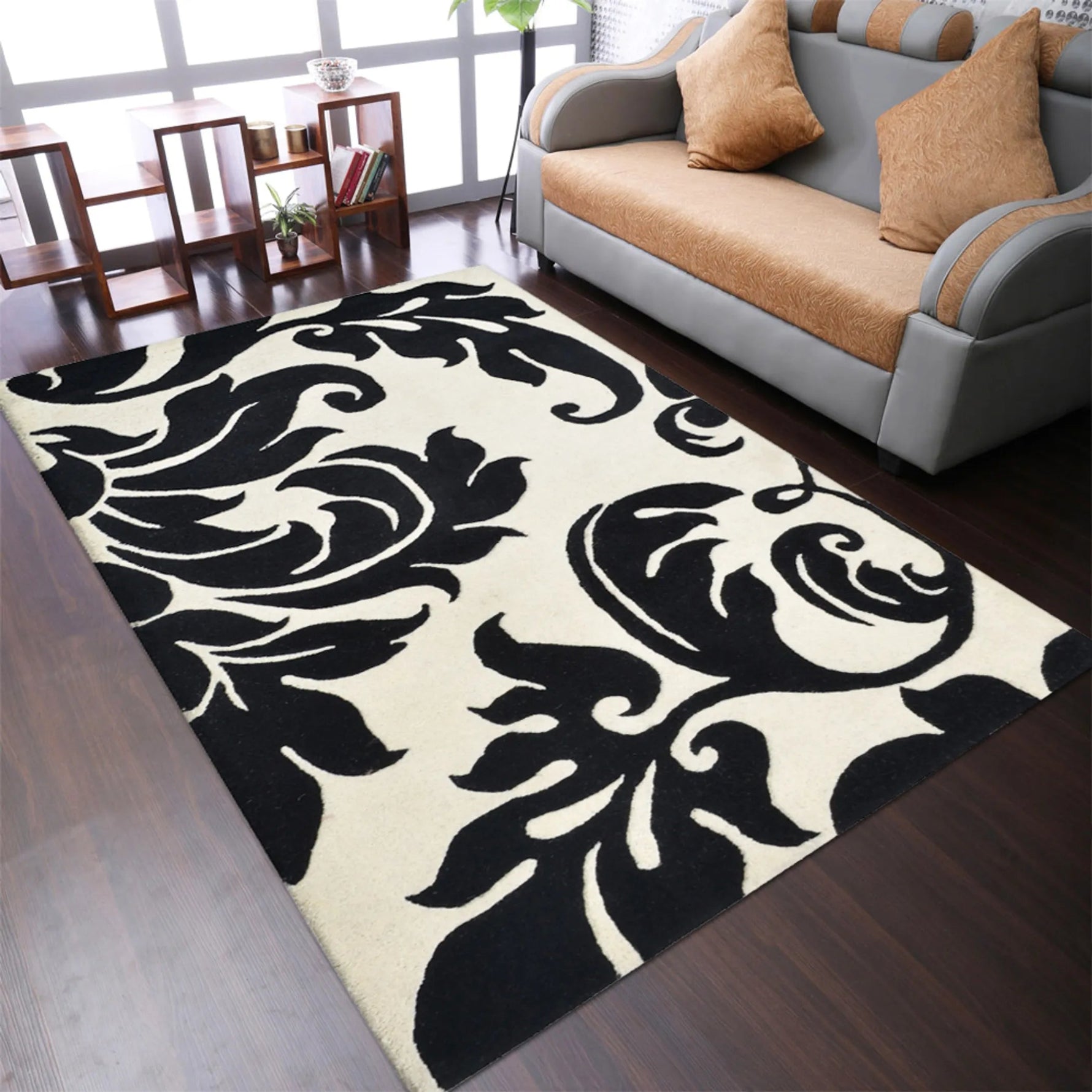 Rugsotic Carpets Hand Tufted Wool Area Rug Floral - AMAZON FACTORY