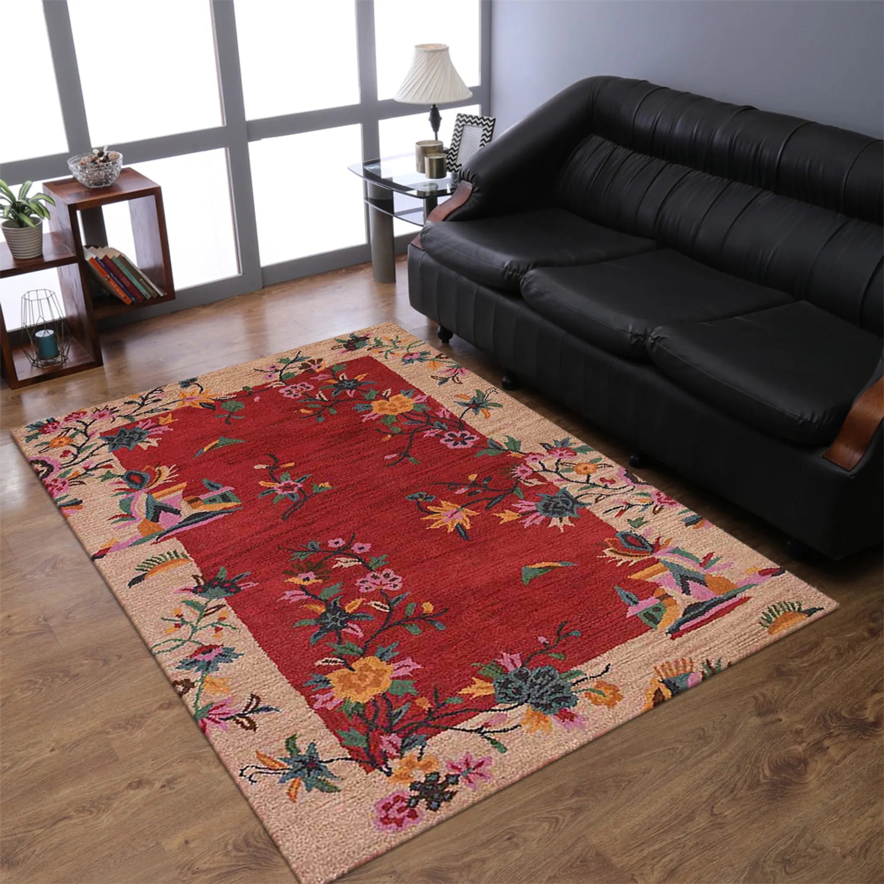 Rugsotic Carpets Hand Tufted Wool Area Rug Floral - AMAZON FACTORY