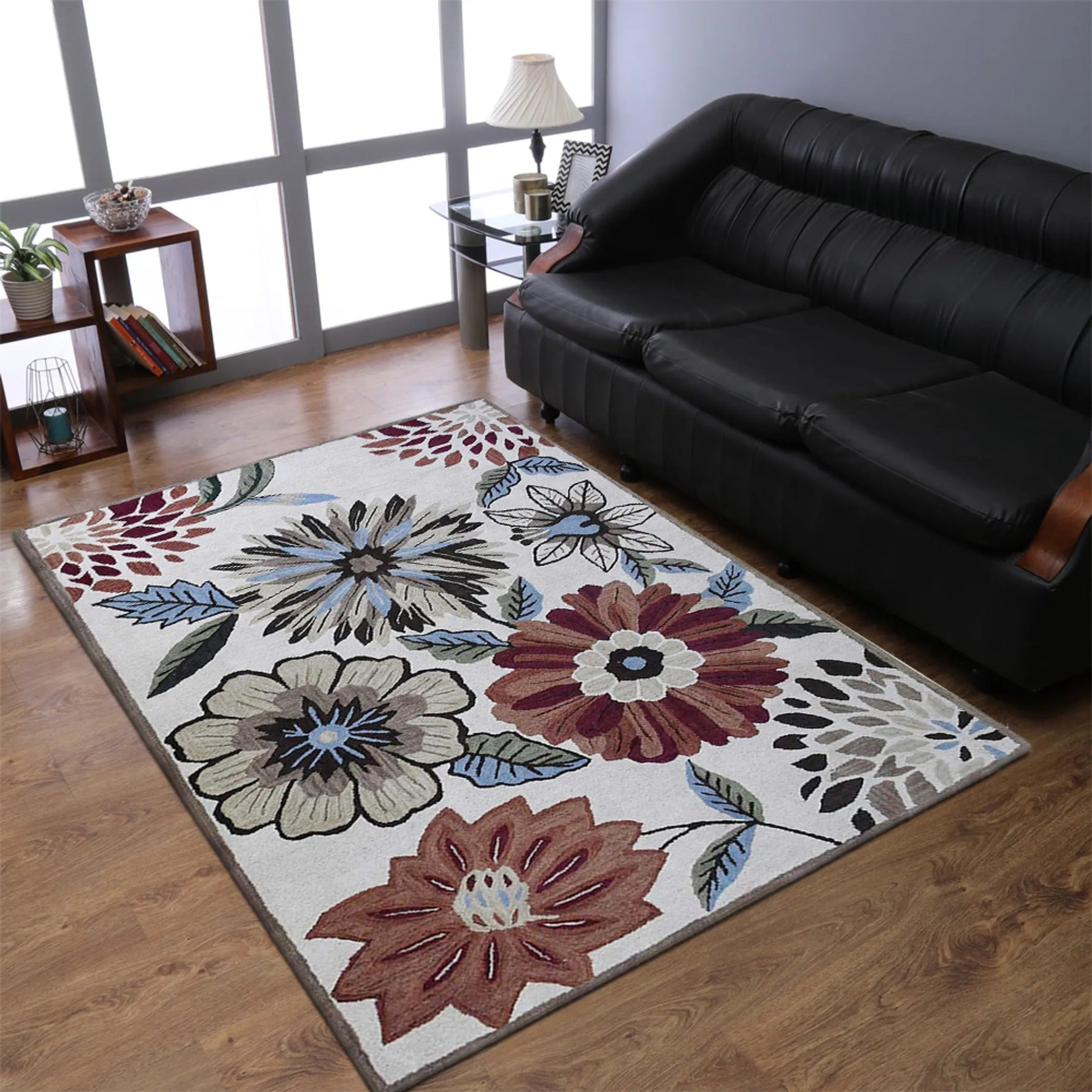 Rugsotic Carpets Hand Tufted Wool Area Rug Floral - AMAZON FACTORY