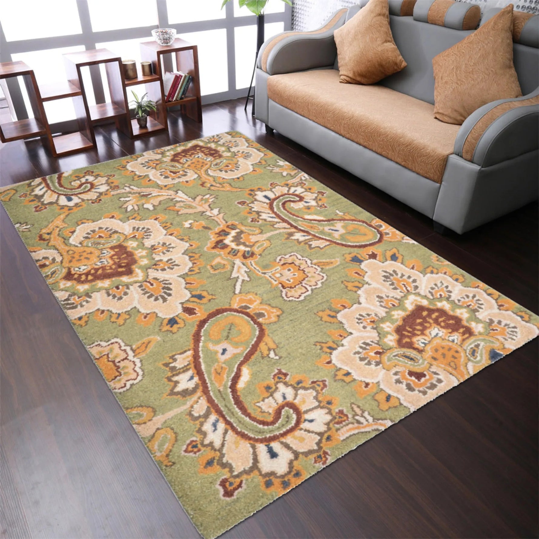 Rugsotic Carpets Hand Tufted Wool Area Rug Floral - AMAZON FACTORY