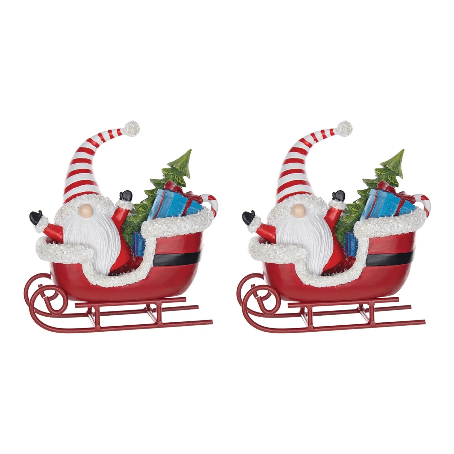 Santa Gnome in Sleigh Figurine - AMAZON FACTORY