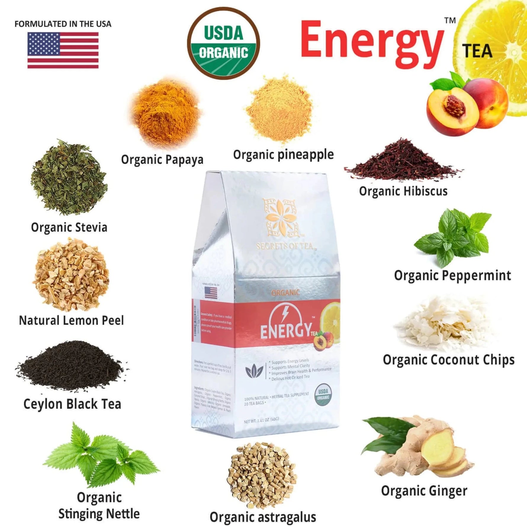 Secrets Of Tea Energy Tea, Healthy Energy Drink-AMAZON FACTORY