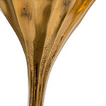 Set of Two Antiqued Gold Aluminum Wavy Faceted Tabletop Pillar Candle Holders - AMAZON FACTORY