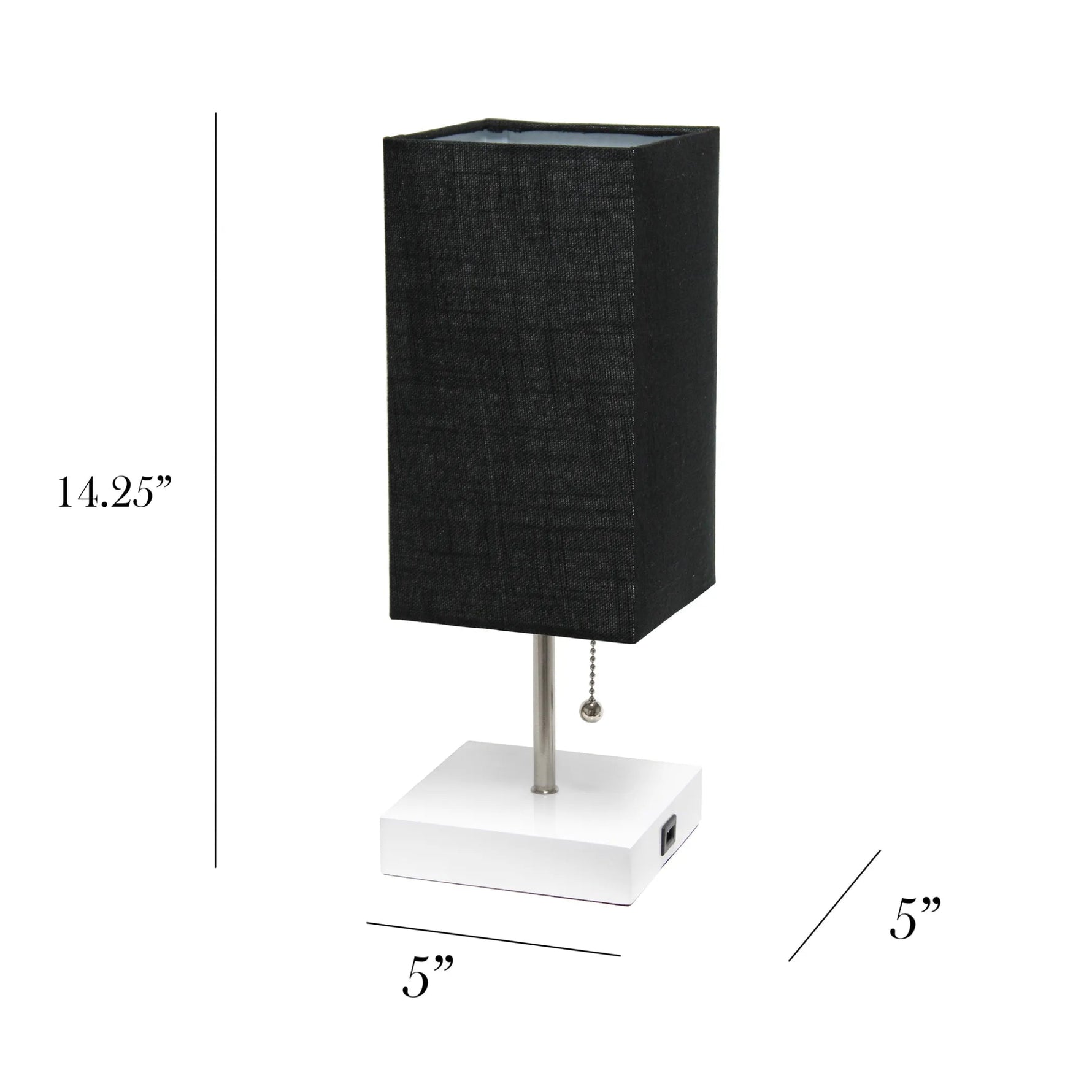 Simple Designs Petite White Stick Lamp with USB Charging Port and Fabric Shade 2 Pack Set - AMAZON FACTORY