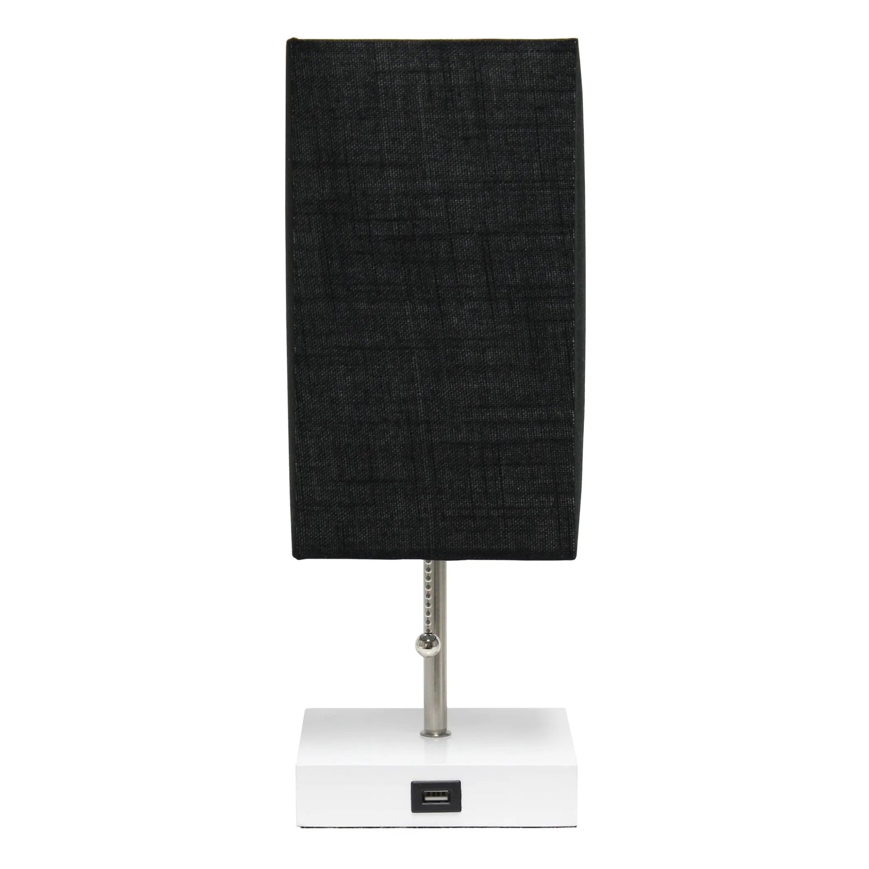 Simple Designs Petite White Stick Lamp with USB Charging Port and Fabric Shade - AMAZON FACTORY