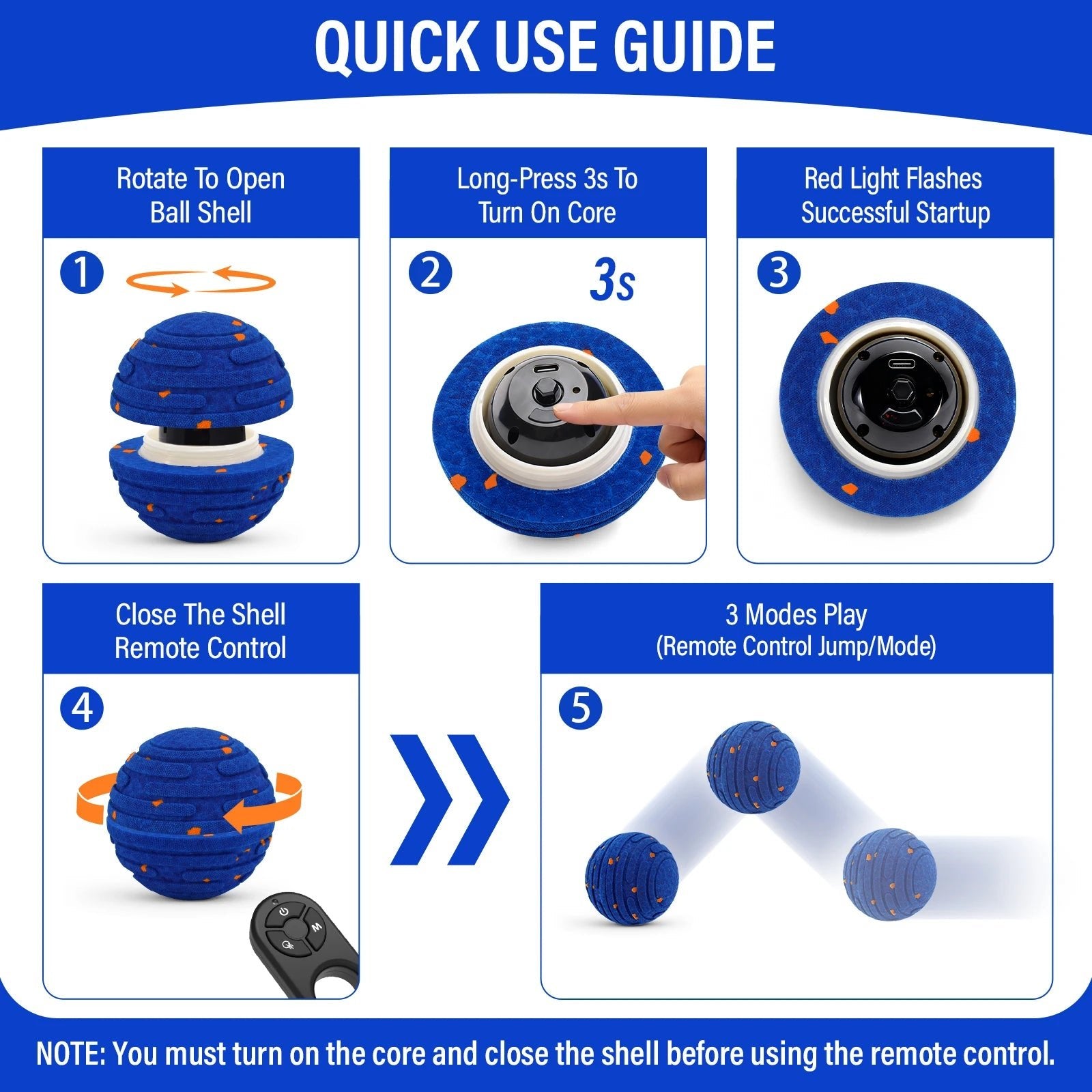 Smart Interactive Dog Toy, E-TPU Toy Ball for Aggressive Chewers, Automatic Moving, Rechargeable Ball for Small/M-AMAZON FACTORY