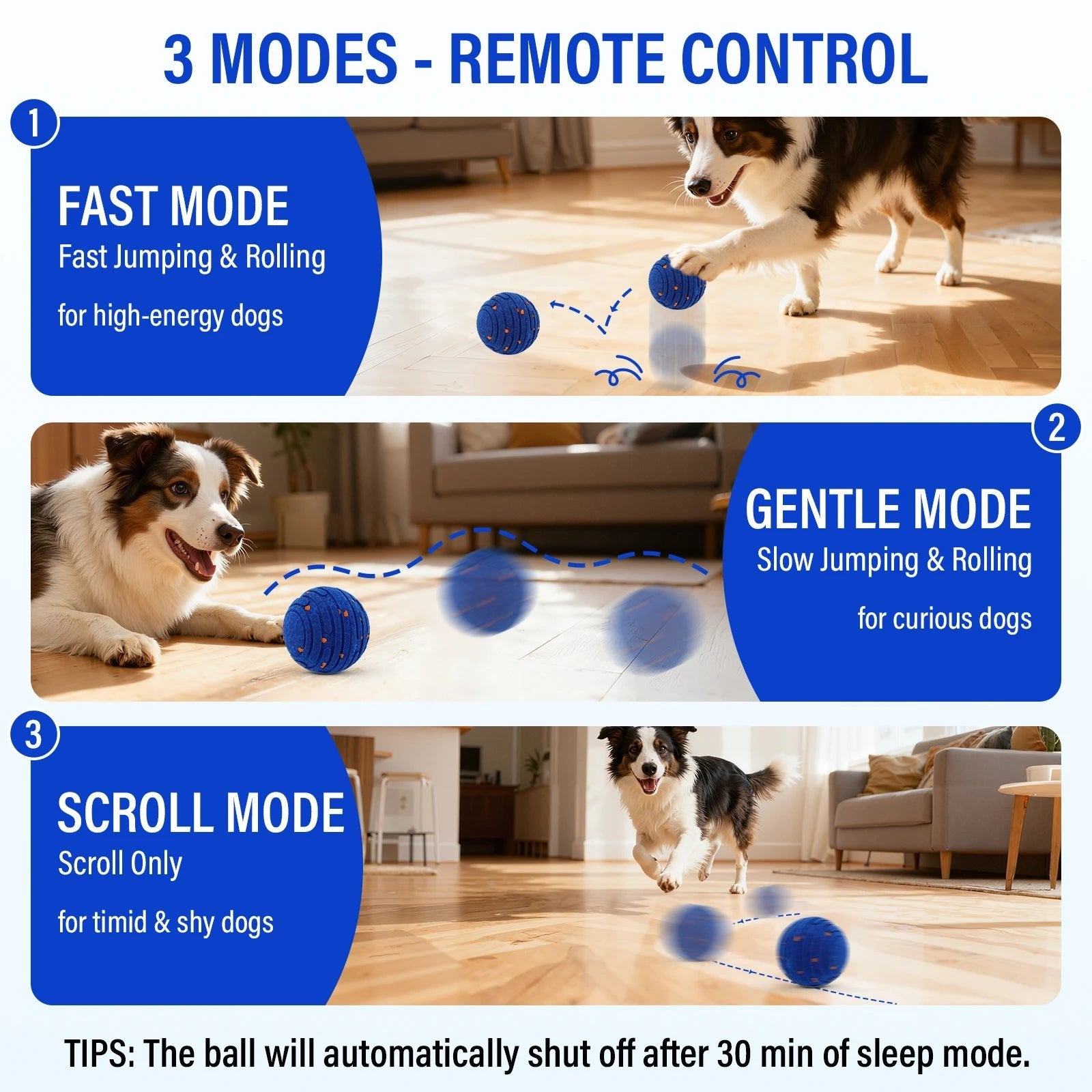 Smart Interactive Dog Toy, E-TPU Toy Ball for Aggressive Chewers, Automatic Moving, Rechargeable Ball for Small/M-AMAZON FACTORY