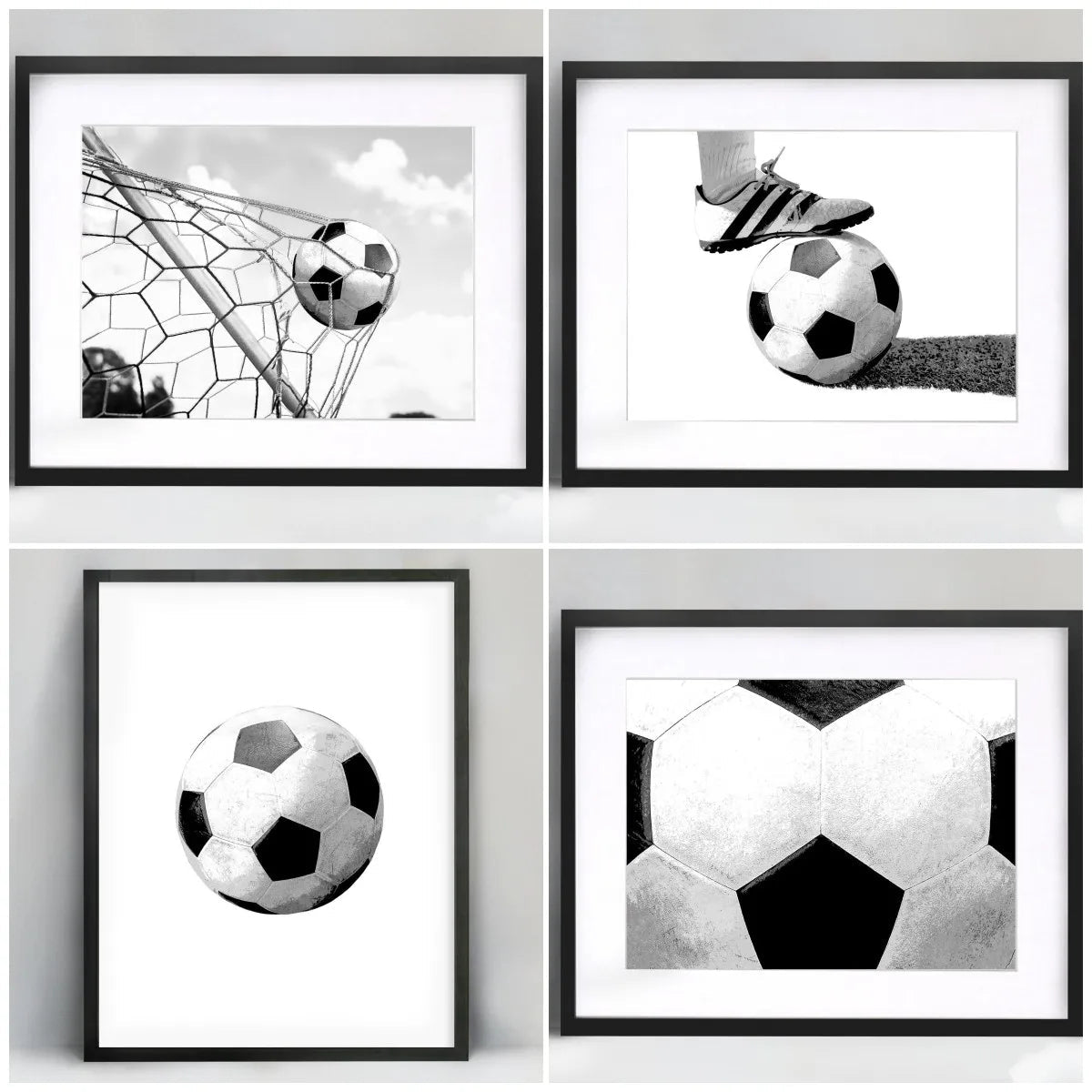 Soccer Ball Black and White Art, Soccer Home Decor, Football Coach Gift, Sports Teen Wall Print, Teenage Poster, World Cup-AMAZON FACTORY