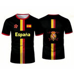 Spain Football Jerseys with Flag Graphics National Emblem T-Shirts Jerseys Smart Casual Wear Oversized T-Shirts Family Kids Tees-AMAZON FACTORY