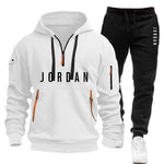 Spring and Autumn Men's Sweatshirt Set, Fashionable and Casual Set, Windproof Thickened Men's Sportswear and Pants 2-piece Set-AMAZON FACTORY