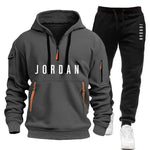 Spring and Autumn Men's Sweatshirt Set, Fashionable and Casual Set, Windproof Thickened Men's Sportswear and Pants 2-piece Set-AMAZON FACTORY