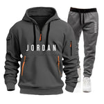 Spring and Autumn Men's Sweatshirt Set, Fashionable and Casual Set, Windproof Thickened Men's Sportswear and Pants 2-piece Set-AMAZON FACTORY