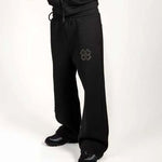 Spring Autumn Oversized 4 Leaf Clover Applique Zip Up Hoodie Tracksuit Set Men Y2K Streetwear Fleece Sweatpants 2 Piece Outfits-AMAZON FACTORY