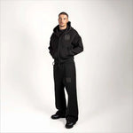 Spring Autumn Oversized 4 Leaf Clover Applique Zip Up Hoodie Tracksuit Set Men Y2K Streetwear Fleece Sweatpants 2 Piece Outfits-AMAZON FACTORY
