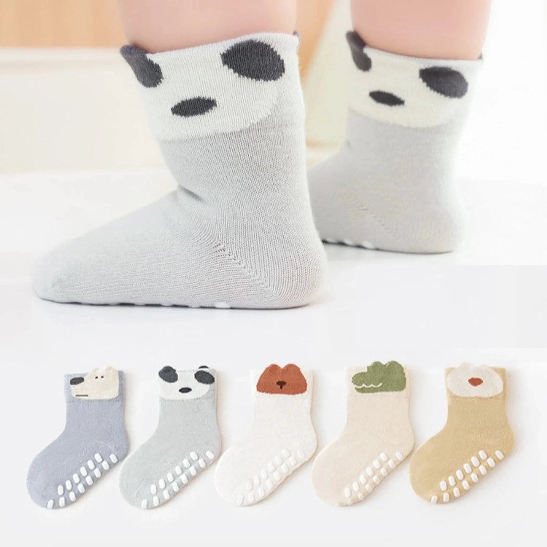 Spring Baby Breathable Animals Cartoon Design Socks Non-Slip-AMAZON FACTORY