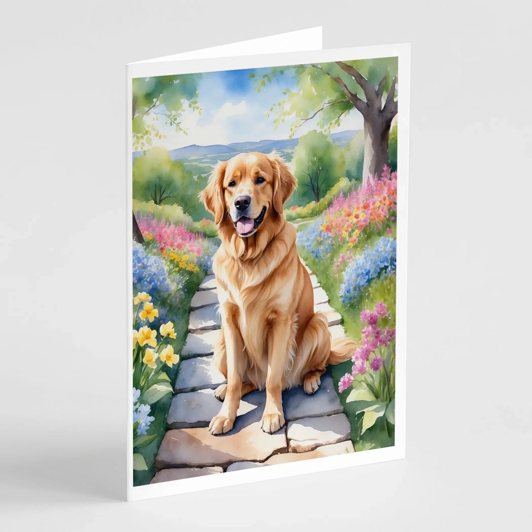 Spring Path Greeting Cards - Size: 5X7 | Pack Of: 8 | Collection name: Spring path - AMAZON FACTORY