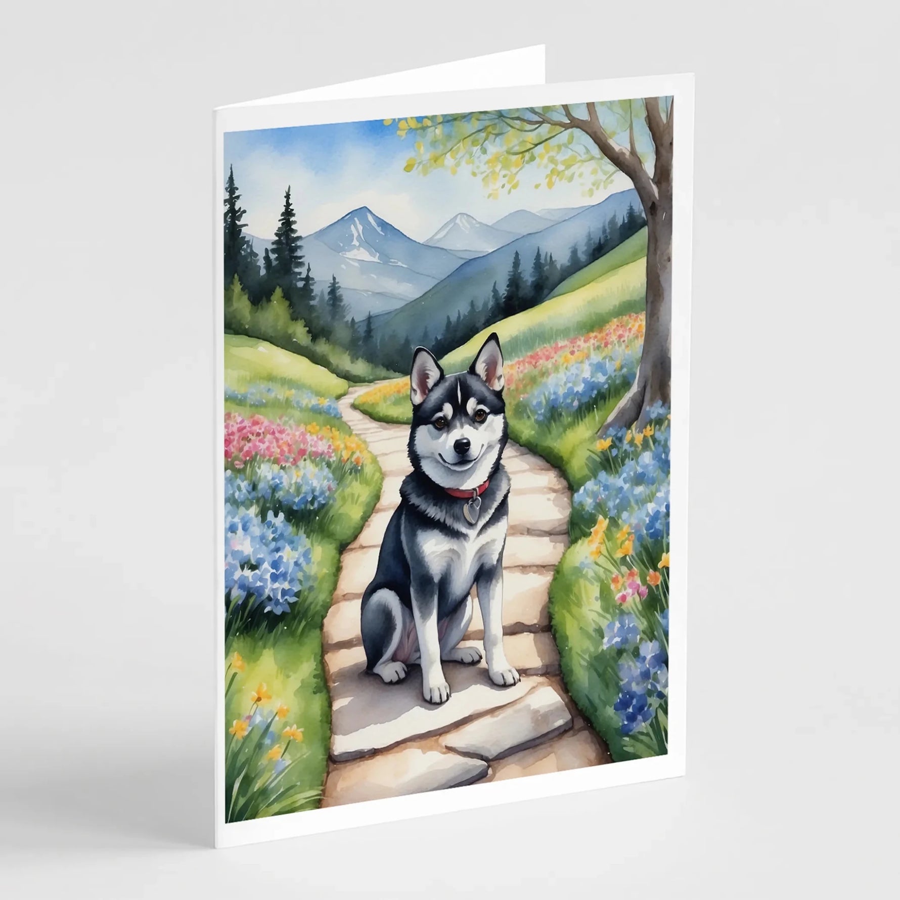 Spring Path Greeting Cards - Size: 5X7 | Pack Of: 8 | Collection name: Spring path - AMAZON FACTORY