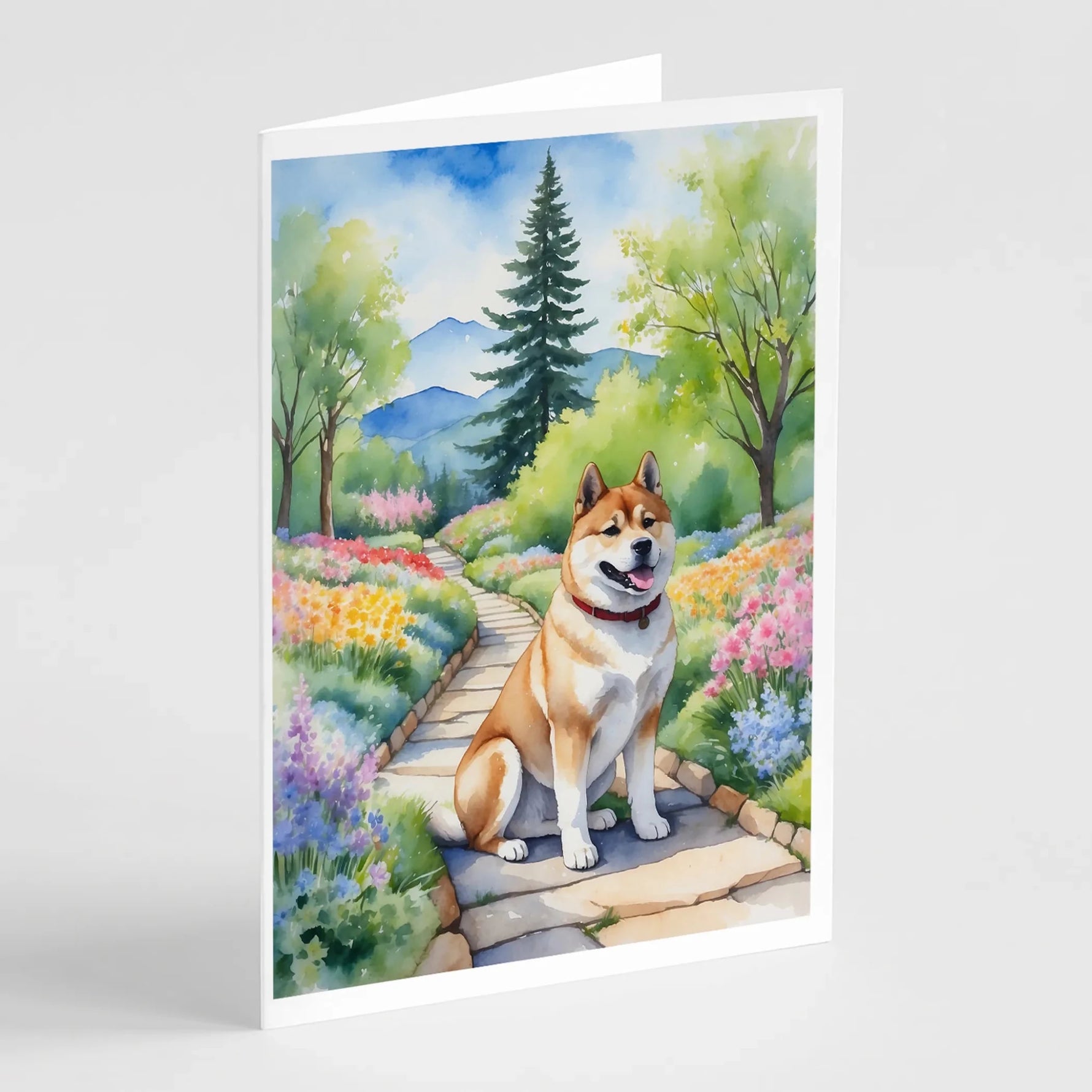 Spring Path Greeting Cards - Size: 5X7 | Pack Of: 8 | Collection name: Spring path - AMAZON FACTORY