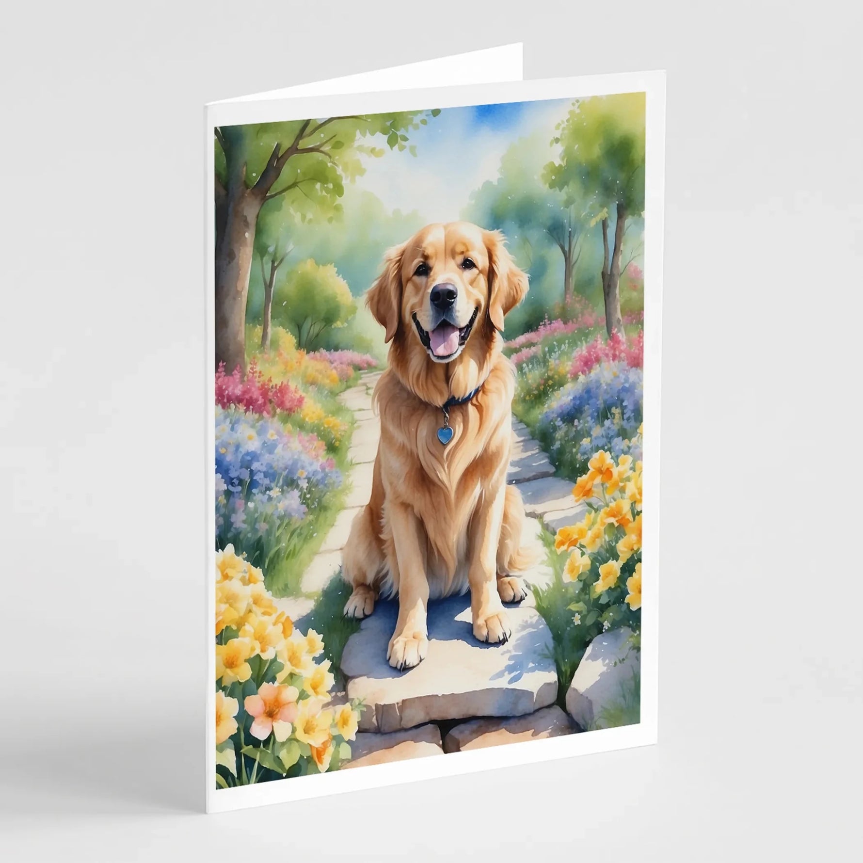 Spring Path Greeting Cards - Size: 5X7 | Pack Of: 8 | Collection name: Spring path - AMAZON FACTORY