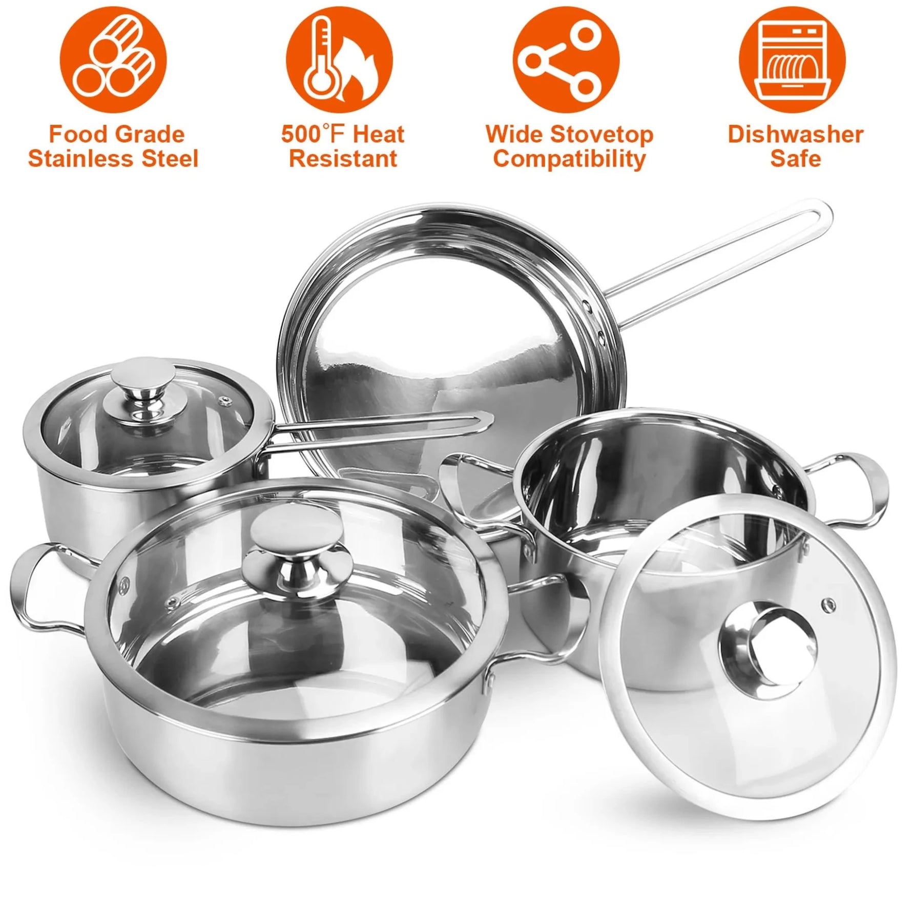 Stainless Steel Cookware Set-AMAZON FACTORY