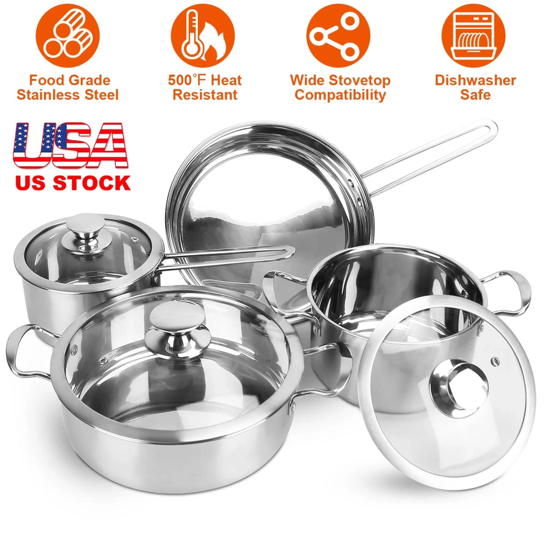 Stainless Steel Cookware Set-AMAZON FACTORY