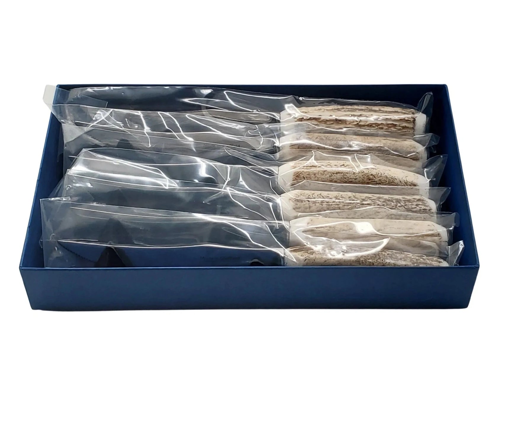 Steak Knives-Set/6 Light Horn Handles Stainless Serrated Blade-AMAZON FACTORY