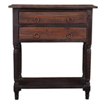 Sunset Trading Cottage Stacked Drawer Storage Table | Distressed Black/Raftwood Brown Solid Wood | Fully Assembled Side Display Cabinet-AMAZON FACTORY