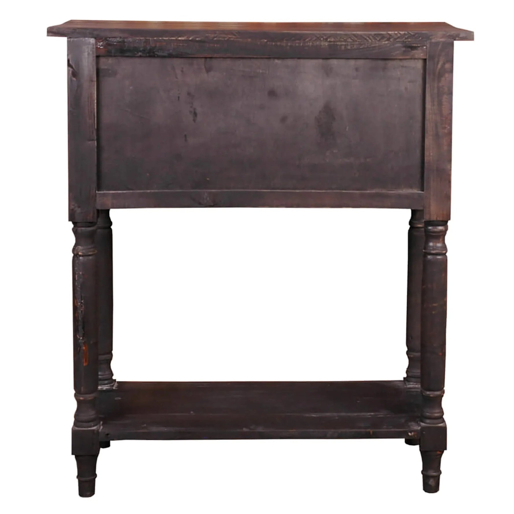Sunset Trading Cottage Stacked Drawer Storage Table | Distressed Black/Raftwood Brown Solid Wood | Fully Assembled Side Display Cabinet-AMAZON FACTORY