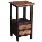 Sunset Trading Cottage Two Drawer End Side Table | Distressed Black/Raftwood Brown Solid Wood | Fully Assembled - AMAZON FACTORY