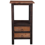 Sunset Trading Cottage Two Drawer End Side Table | Distressed Black/Raftwood Brown Solid Wood | Fully Assembled - AMAZON FACTORY