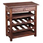 Sunset Trading Cottage Wine Server with Drawer | Raftwood Brown Solid Wood | Fully Assembled Sideboard - AMAZON FACTORY