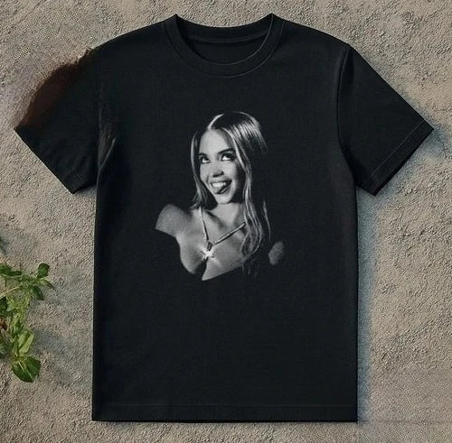 Sydney Sweeney retro pattern printing leisure loose 100% cotton Hot sale Unisex shirt 2026 Summer New Oversized neck Men T-shirt-AMAZON FACTORY