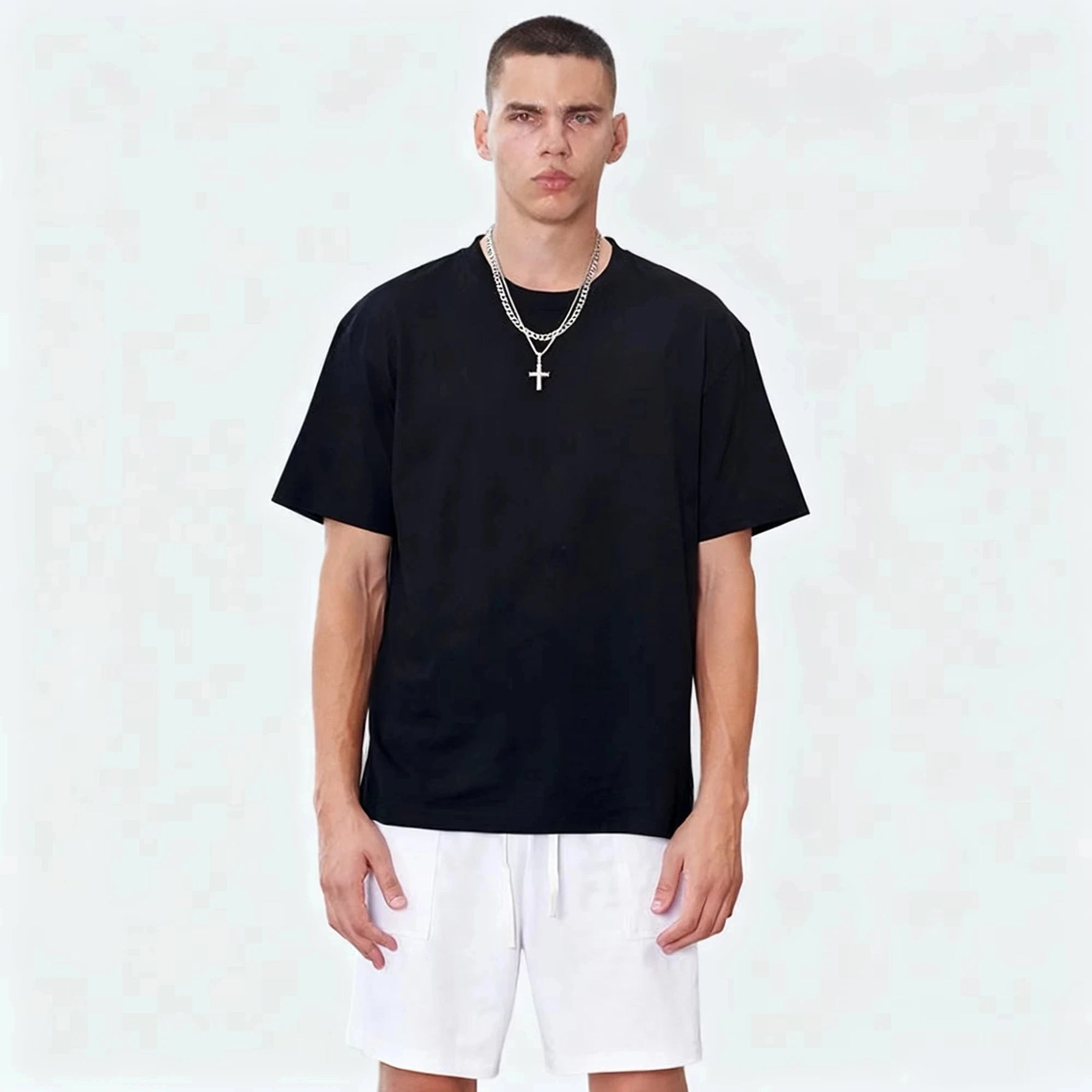 Sydney Sweeney retro pattern printing leisure loose 100% cotton Hot sale Unisex shirt 2026 Summer New Oversized neck Men T-shirt-AMAZON FACTORY