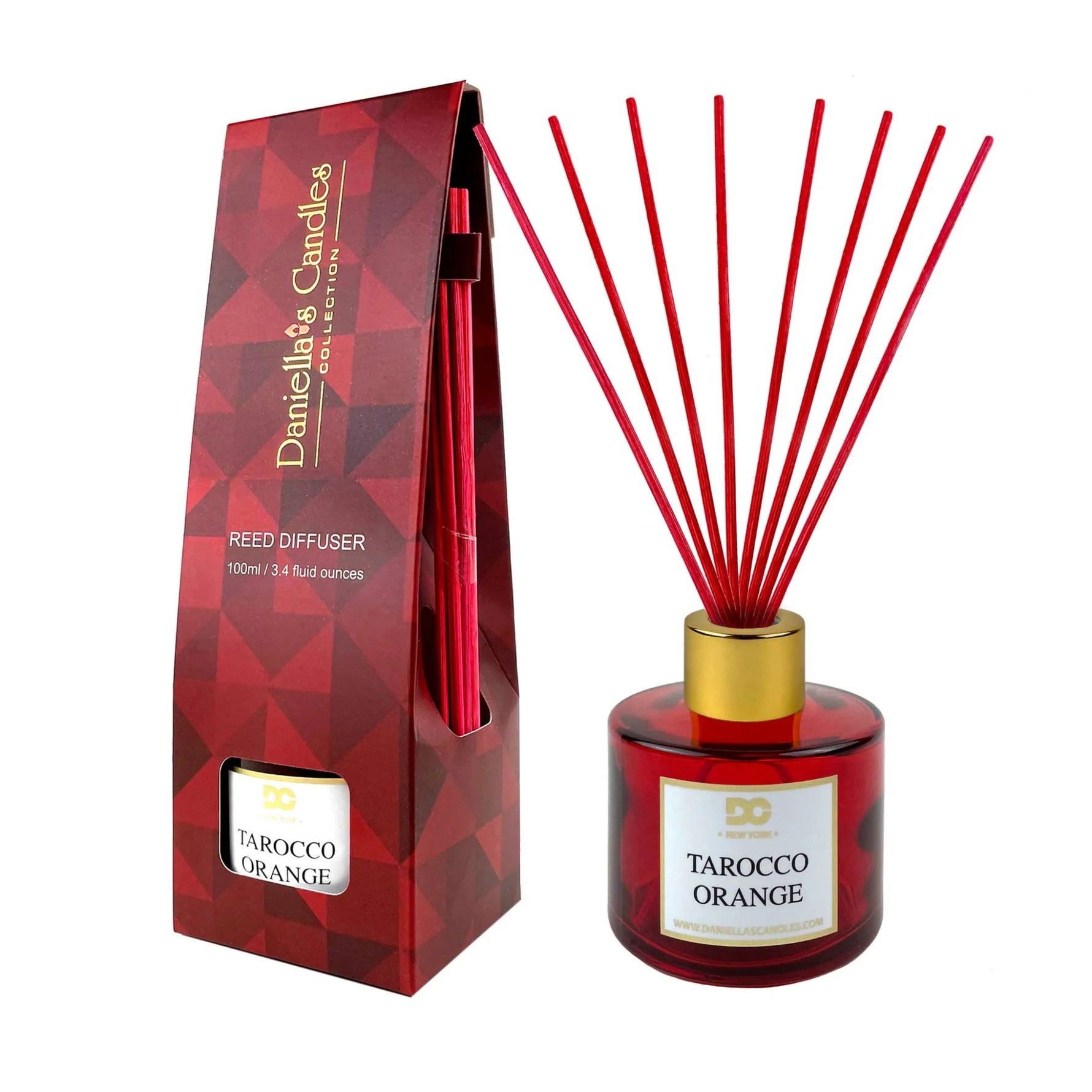 "Tarocco Orange" Reed Diffuser Set Red - AMAZON FACTORY